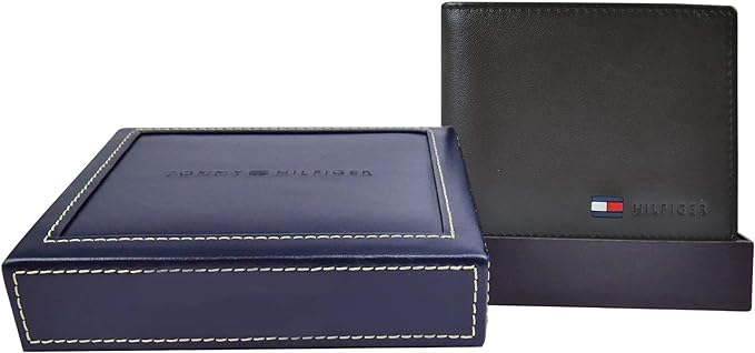 Billetera Tommy Hilfiger color cafe oscuro para hombre