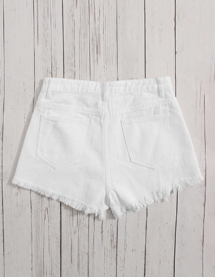 Short para Adolescentes con desgarro color blanco