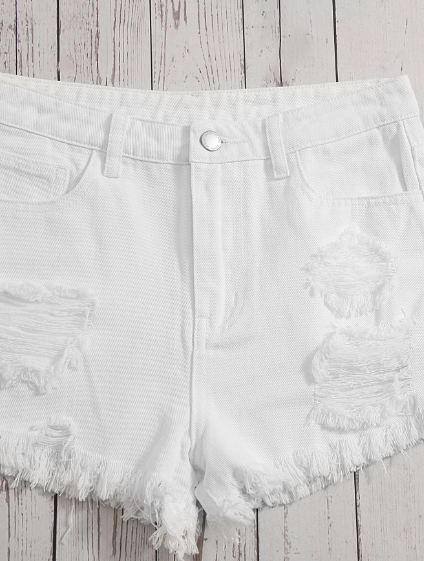 Short para Adolescentes con desgarro color blanco