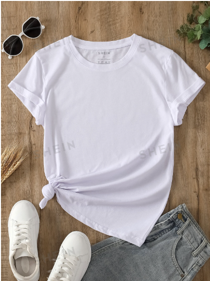 camiseta blanca de mujer shein