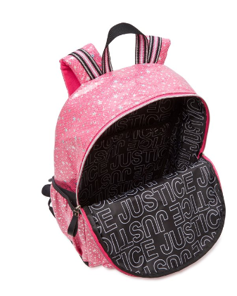 Morral Pink Star  Justice Set con lonchera y cartuchera para jovencitas