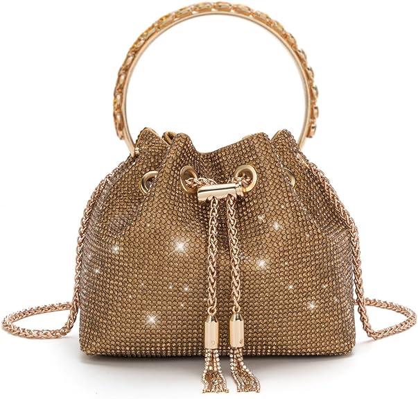 Bolso de mano brillante con diamantes de imitación para mujer