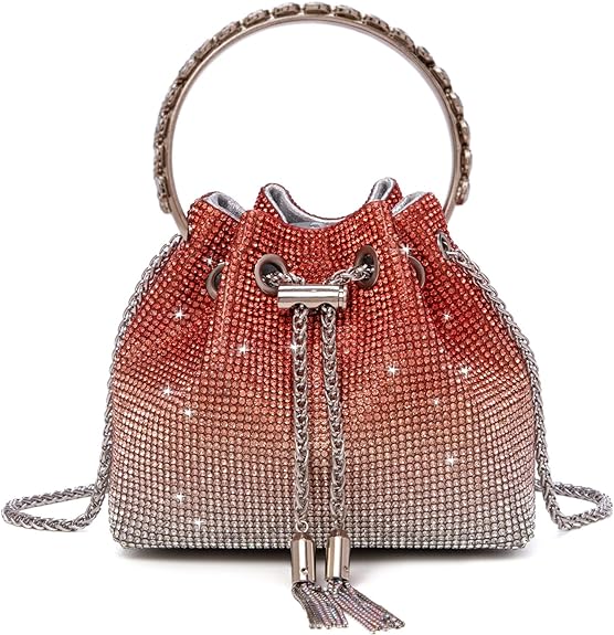 Bolso de mano brillante con diamantes de imitación para mujer