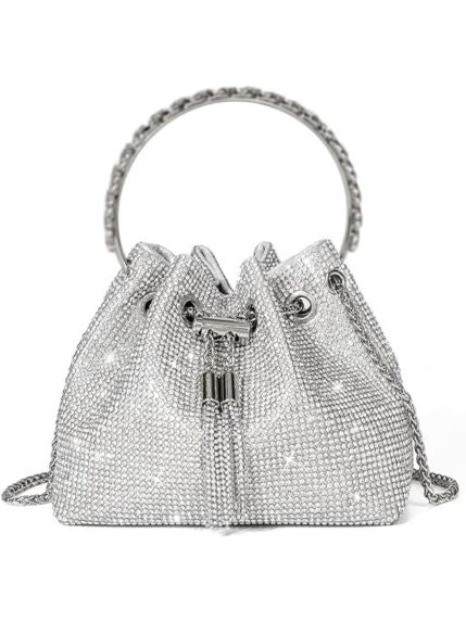 Bolso de mano brillante con diamantes de imitación para mujer