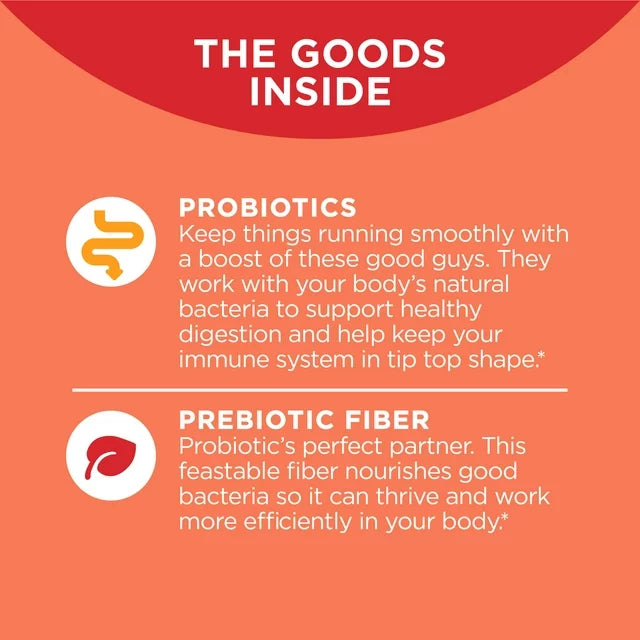 OLLY Probiótico + Gomita de fibra prebiótica, Suplemento digestivo + salud intestinal