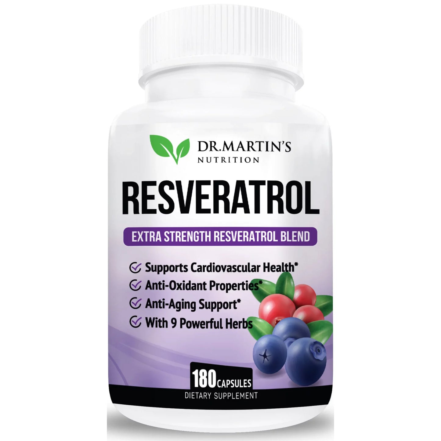 Resveratrol 1568 mg Trans-resveratrol x 180 pastillas marca Dr. Martins