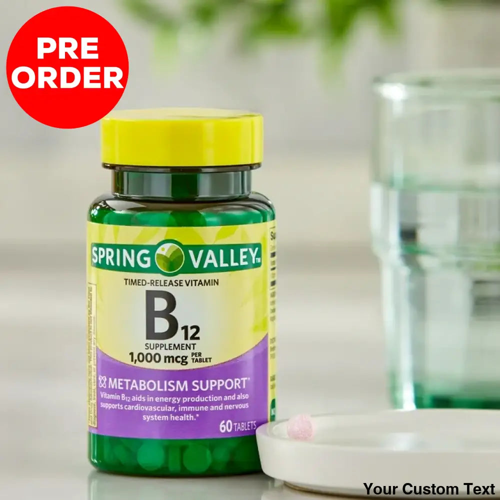 B-12 De 1000 Mcg Marca Spring Valley X 60 Pastillas Suplementos Y Vitaminas