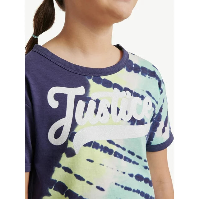 Camiseta estampado tie dye marca justice para niña