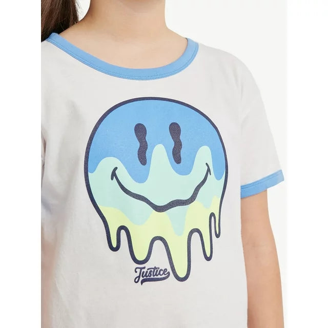 Camiseta estampado smile marca justice para niña