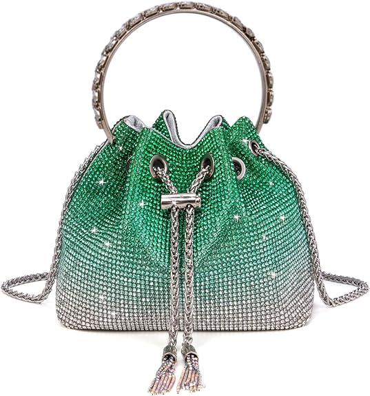 Bolso de mano brillante con diamantes de imitación para mujer