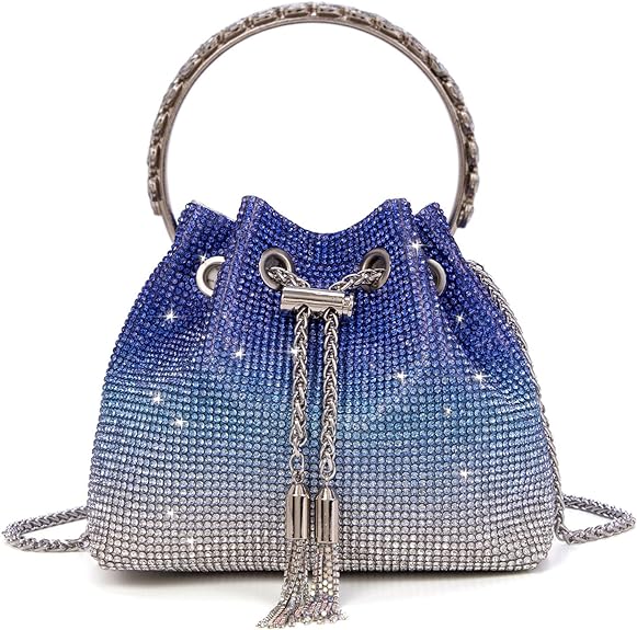 Bolso de mano brillante con diamantes de imitación para mujer