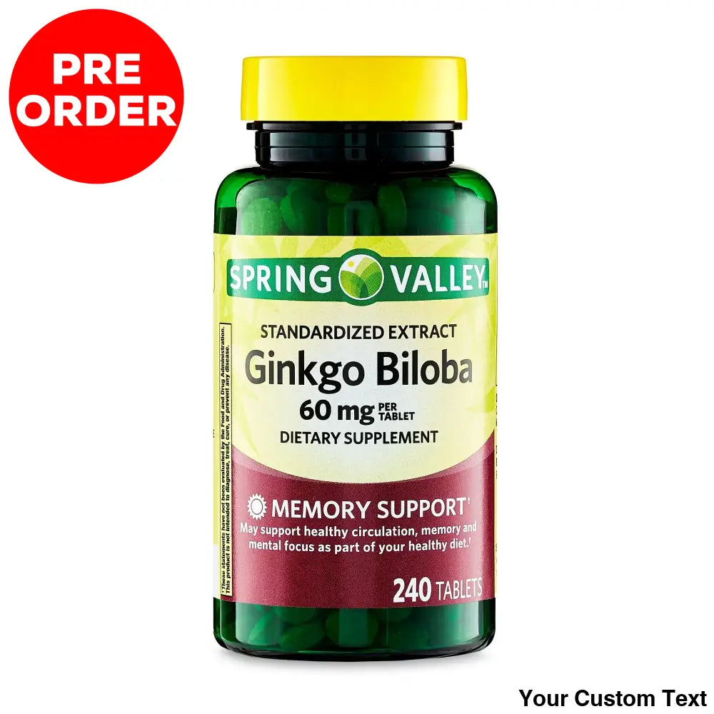 Ginkgo Biloba 60 Mg X 240 Tabletas Marca Spring Valley Suplementos Y Vitaminas