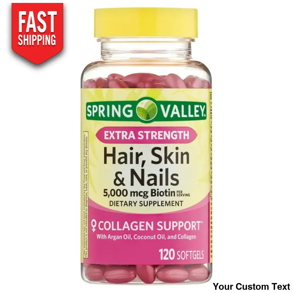 Hair Nail & Skin Marca Spring Valley X 120 Pastillas Suplementos Y Vitaminas