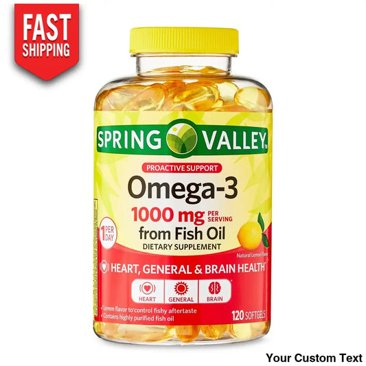 Omega 3 1000 Mg Marca Spring Valley 120 Pastillas Suplementos Y Vitaminas