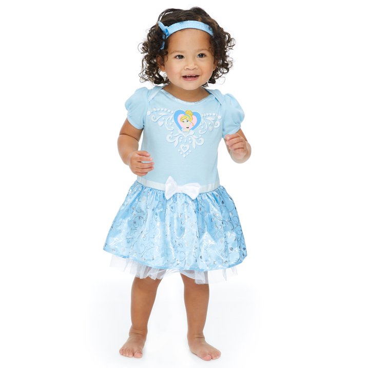 Vestido de princesas para bebe niña con accesorio para el cabello