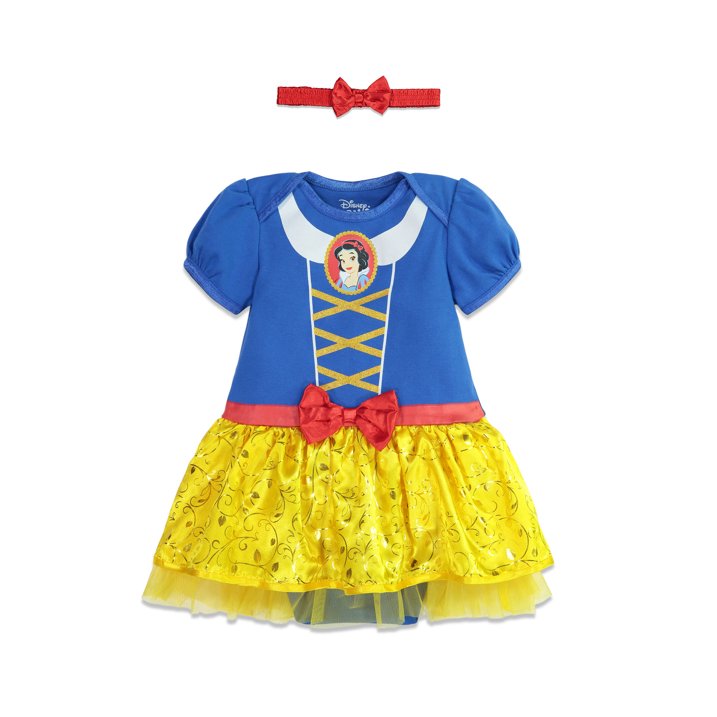 Vestido de princesas para bebe niña con accesorio para el cabello