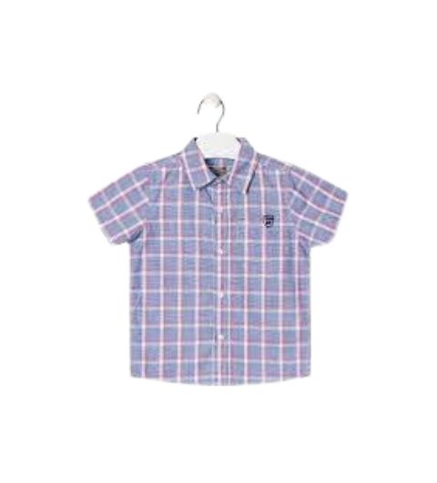 Camisa estampado cuadros manga corta para niños marca Losan